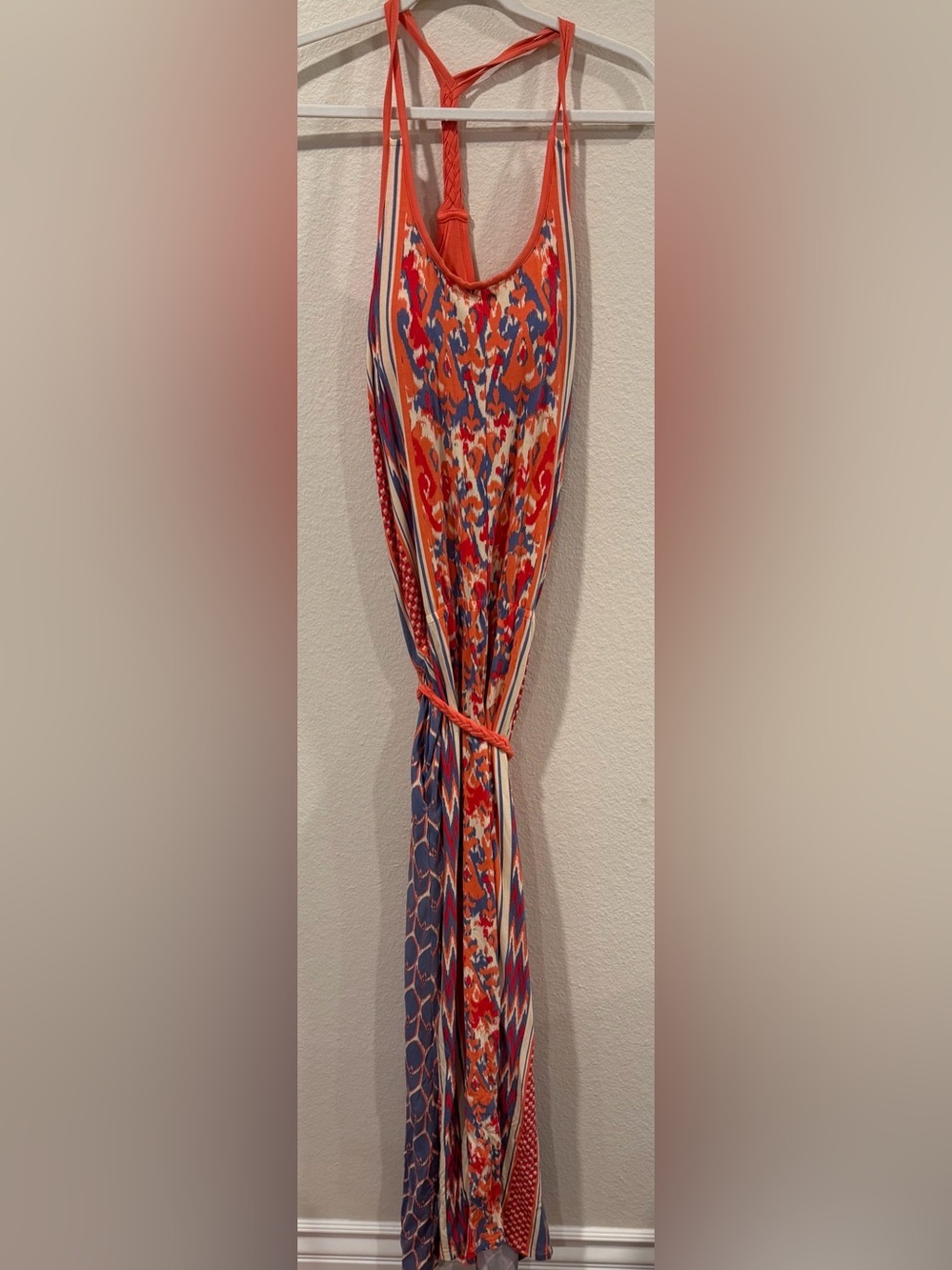 The North Face Orange and Blue Printed Maxi dress size M